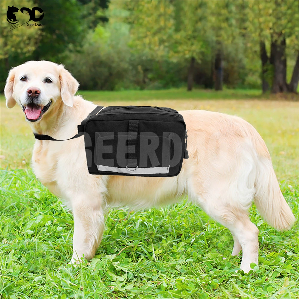 Амазонка со светоотражающей полосой холст собака рюкзак стандартный пользовательский Открытый Кемпинг собака пакет зоотовары завод