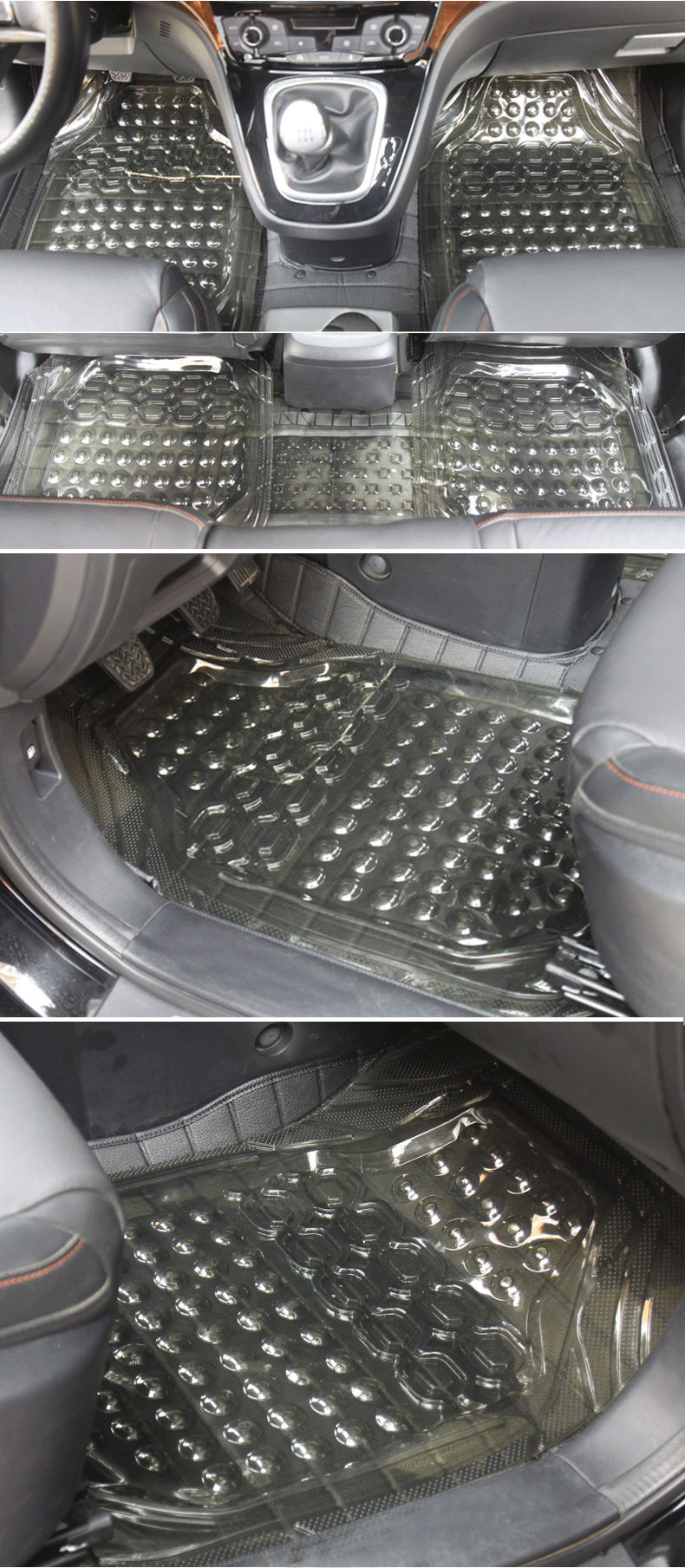 Environmental protection thickened universal one-piece transparent latex plastic floor mat PVC silicone waterproof non-slip anti-freezing car foot mat