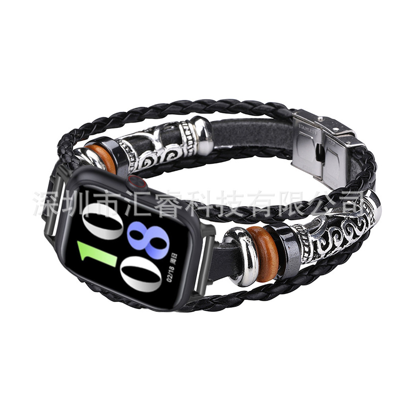 For Samsung Huawei Watch 18/20/22mm Universal Ethnic Beaded Retro DIY Element Wristband