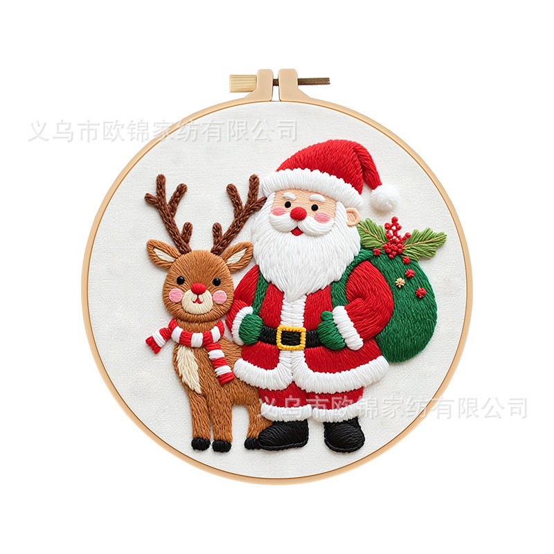 Nuevos productos originales bordados DIY materiales hechos a mano paquetes Feliz regalo de Navidad Amazon venta caliente transfronteriza Inglés