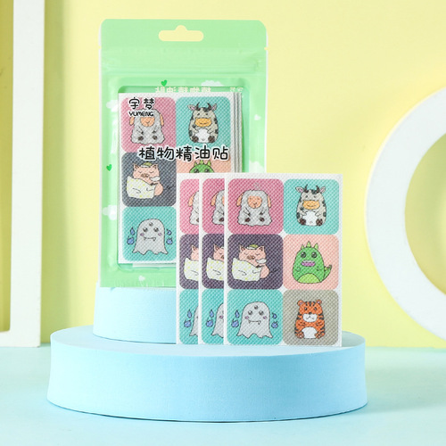 Wholesale Cartoon Plant Essential Oil Patch for Children, Infant Baby Outdoor Protective Patch, 36-Piece Pack