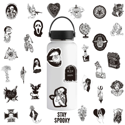 white gothic skull graffiti | Body sticker