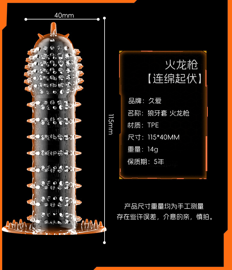 Wolf Tooth Textured Penis Headgear in Clear TPE for Couples — detail image 12