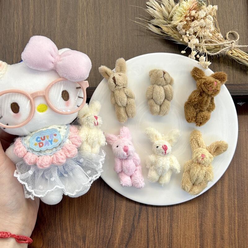 New Cartoon Cute Plush Toy Jointed Rabbit 15cm Cotton Doll Kt Cat DIY Decoration Ready-Made Accessories New Cartoon Cute Plush Toy Jointed Rabbit 15cm Cotton Doll Kt Cat DIY Decoration Ready-Made Accessories