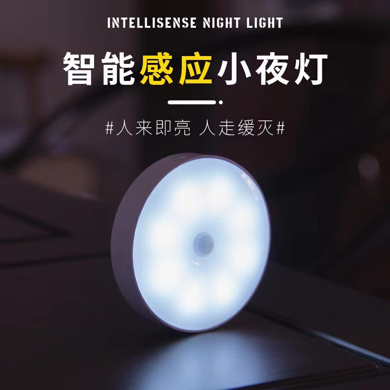 Human Body Intelligent Sensor Night Light Rechargeable Automatic Light Control Aisle Corridor Stair Wall Lamp Bedroom Wardrobe Cabinet Lamp