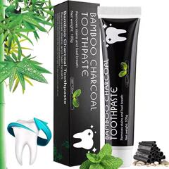 抖音网红同款牙膏椰子壳竹炭牙膏美白竹炭黑色活性炭牙膏去黄口臭