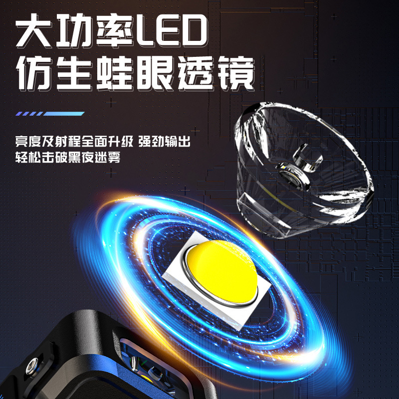 Transfronterizo mini linterna de luz alta recargable portátil llavero lámpara LED de advertencia de emergencia