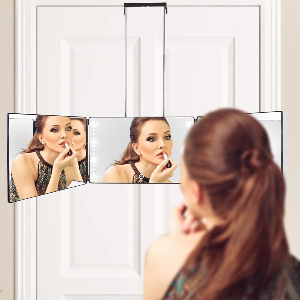Folding Three-Sided Mirror