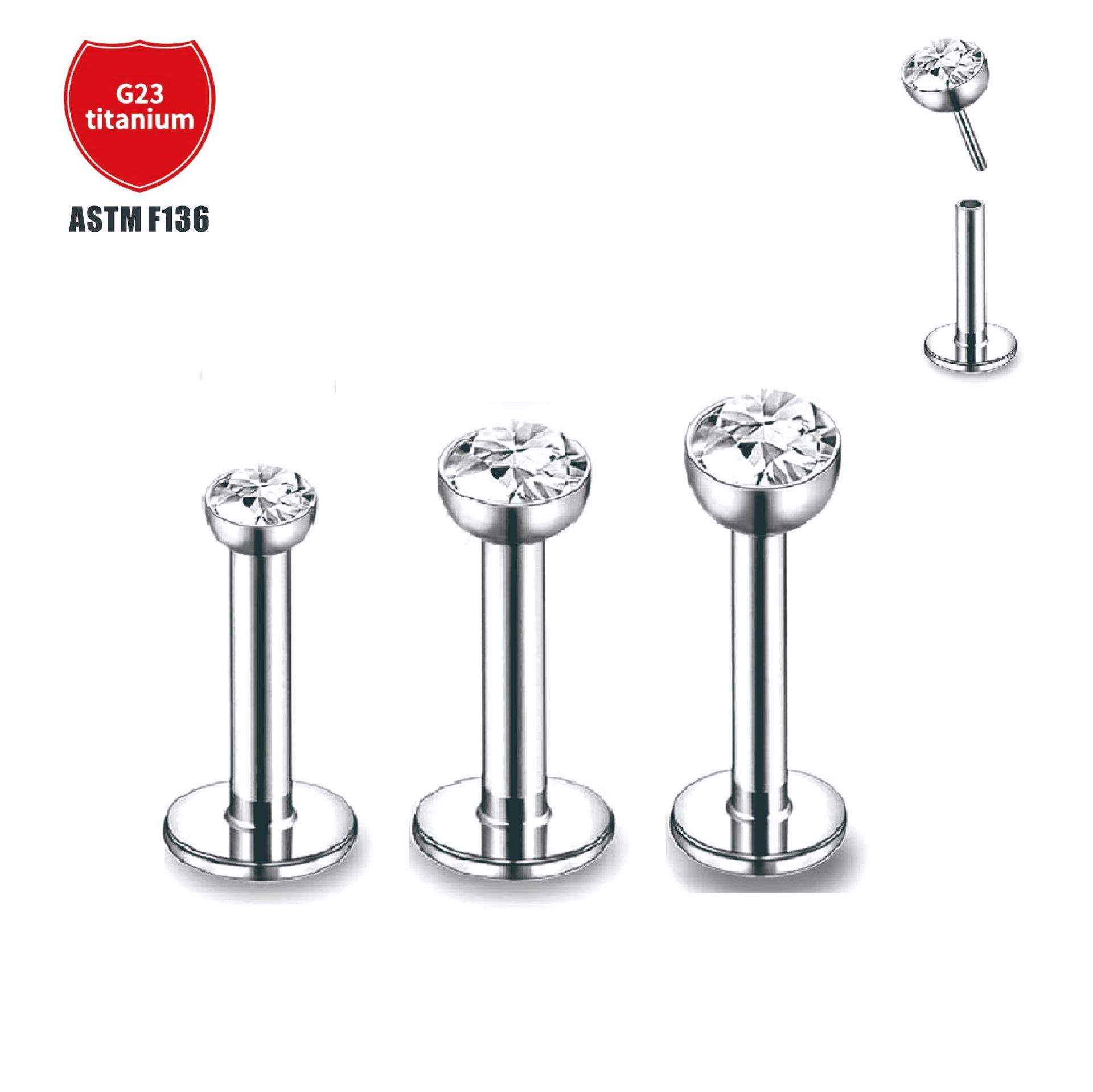 Pointed titanium steel lip stud product view