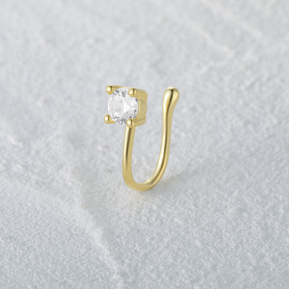 2g Weight Nose Ring Classification 1 Piece Quantity Daily, Street Occasion 925 Sterling Silver Material Star, Moon Pattern Women's Gender Plating Design Simple Style Style 1 Piece Nose Rings & Studs Simple Style Star Moon 925 Sterling Silver Plating 27