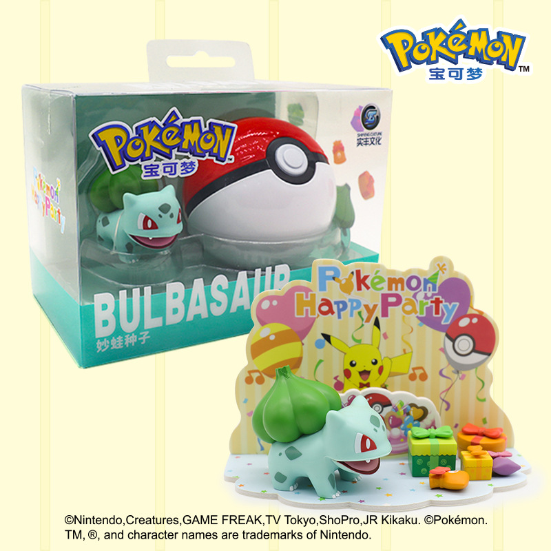 Pokémon auténtico mascota elfo bola escena decoración caja ciega modelo de muñeca Pikachu juguetes hechos a mano mayorista