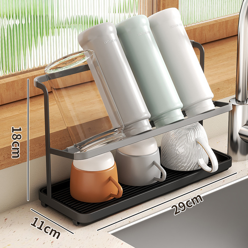 Estante de la taza de almacenamiento titular de la taza al revés de almacenamiento titular de la taza de té titular de la taza de vidrio titular de la taza de drenaje creativo