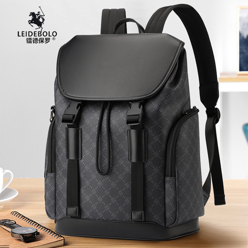 Radepaul Business Backpack Men's Large-Capacity School Bag Textured Computer Bag Commuting Business Trip Travel Backpack for Men