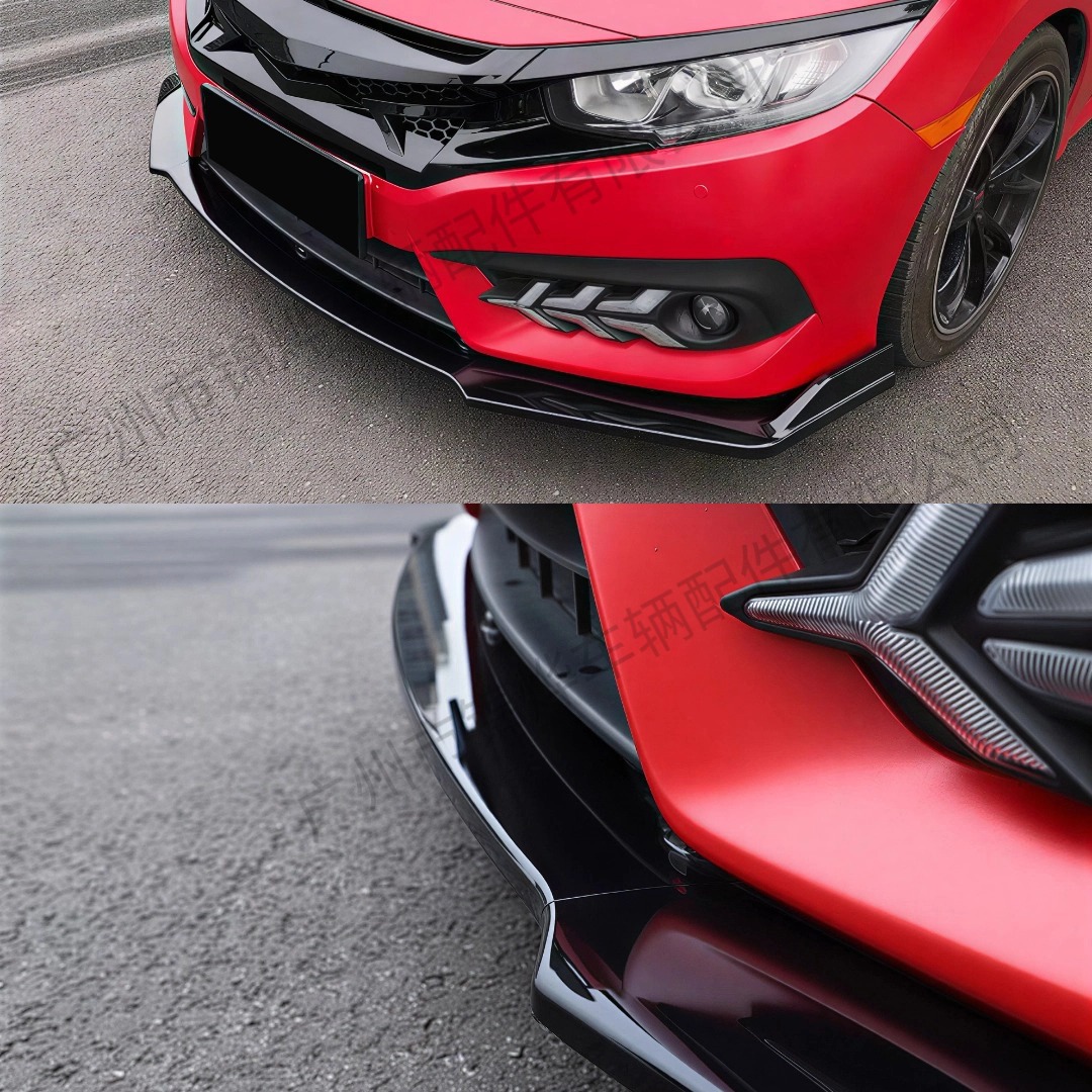 Suitable for 16-20 Honda Civic Sedan 10Th Generation Front Lip Modification, Front Bumper Lip Decoration, Front Spoiler
