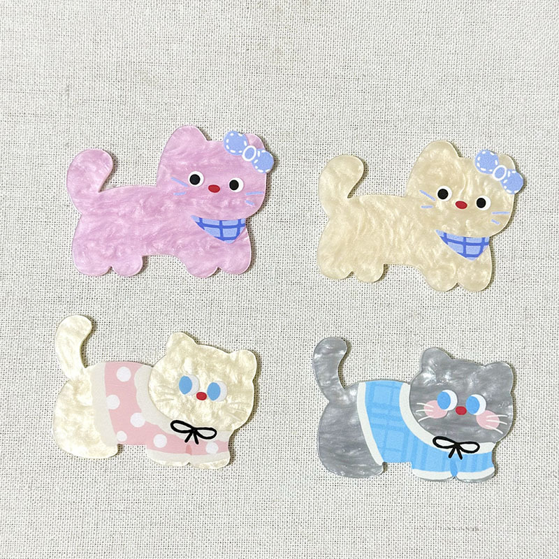 새로운 귀여운 만화 고양이 강아지 아크릴 액세서리 DIY 전화 케이스 패치 헤어핀 헤드웨어 구멍 신발