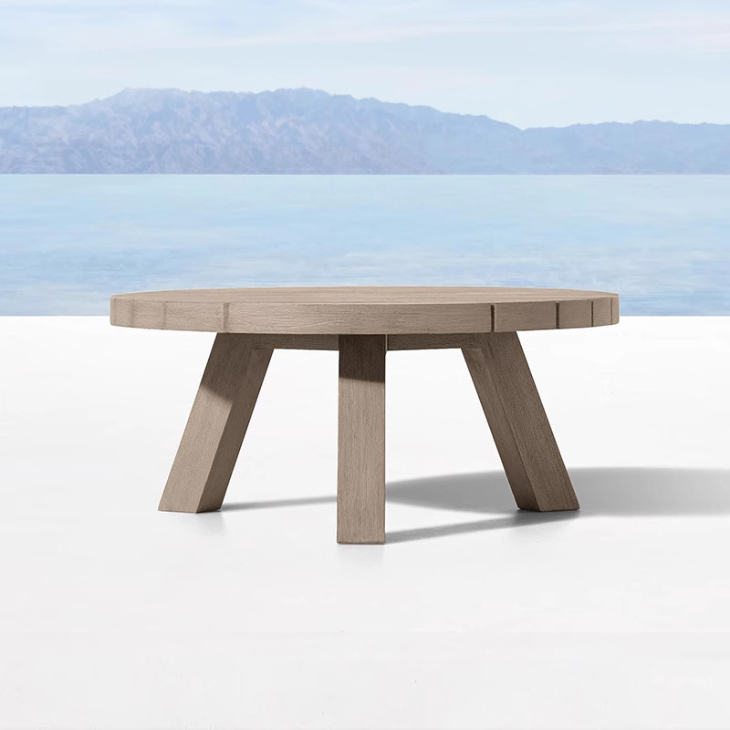 Mesa redonda de teca de 66cm