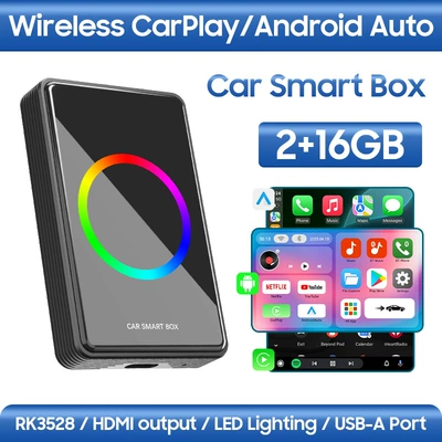 Carplay Box with HDMI Output Rk Chip Wired to Wireless Android Car Smart Interconnection Module (Simsiz CarPlay və Android Auto) - s3-216gb-hdmi-output