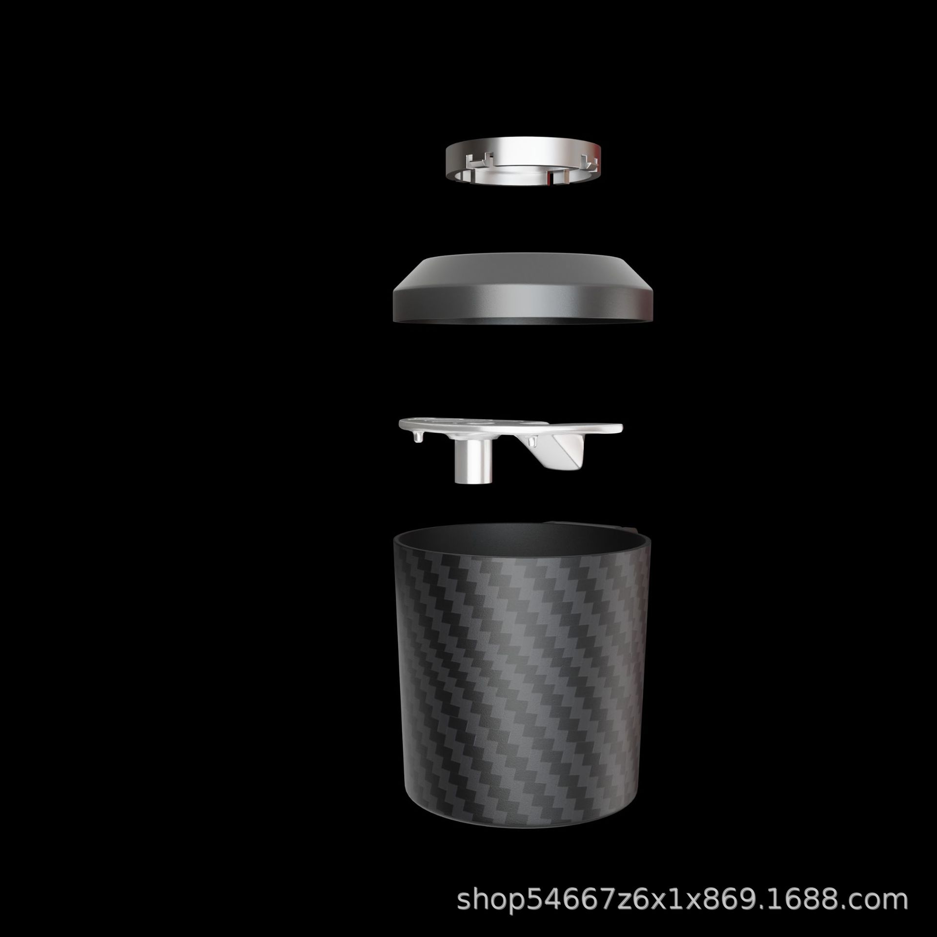 Creative car ashtray carbon fiber pattern men's car advanced multifunctional suspension with cover covered automotive supplies wholesale