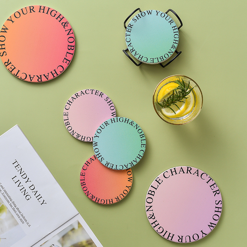 Luz de lujo creativo posavasos de cerámica estera de aislamiento estera impermeable mantel absorbente traje de montaña antideslizante estera de corcho