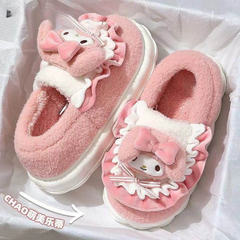 Winter cute keep warm slippers for students, plush