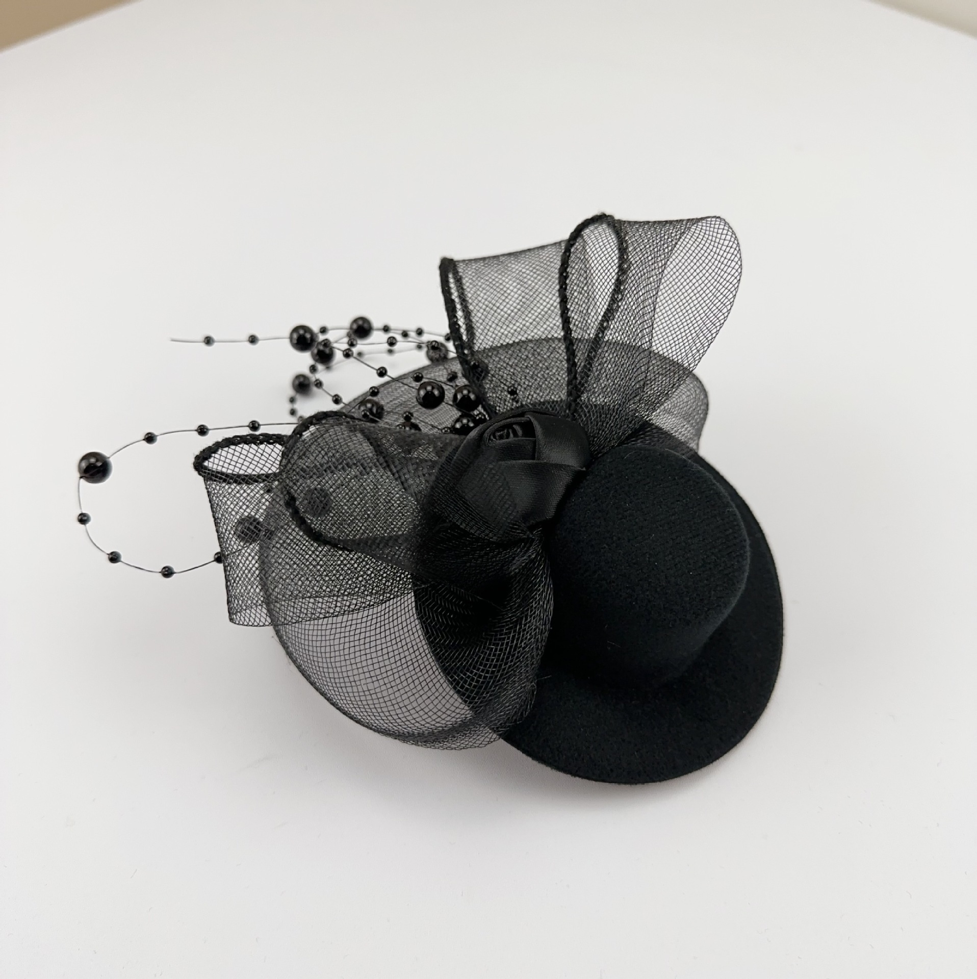 Cappello a bombetta nero piccolo da donna, vestito retrò, grazioso copricapo in rete, cena, fotografia, passerella, compleanno, copricapo per bambini_voghion.com