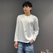美式复古小V领长袖T恤男士潮牌宽松休闲打底衫痞帅慵懒风上衣潮