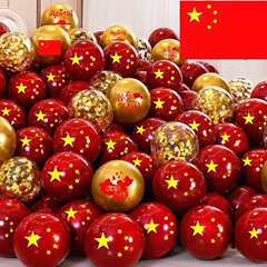 加厚国庆节五星红旗气球装饰商场店铺活动场景布置幼儿园学校氛围