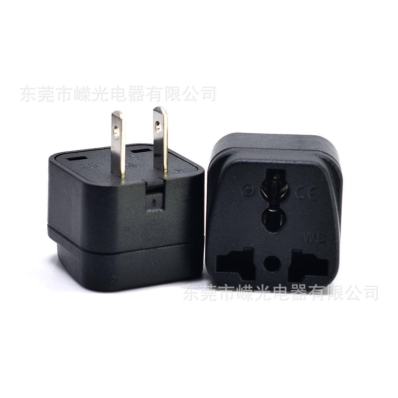 WS-6多用插孔美标日规台湾插头转换器两扁脚转接头通用儿童保护门