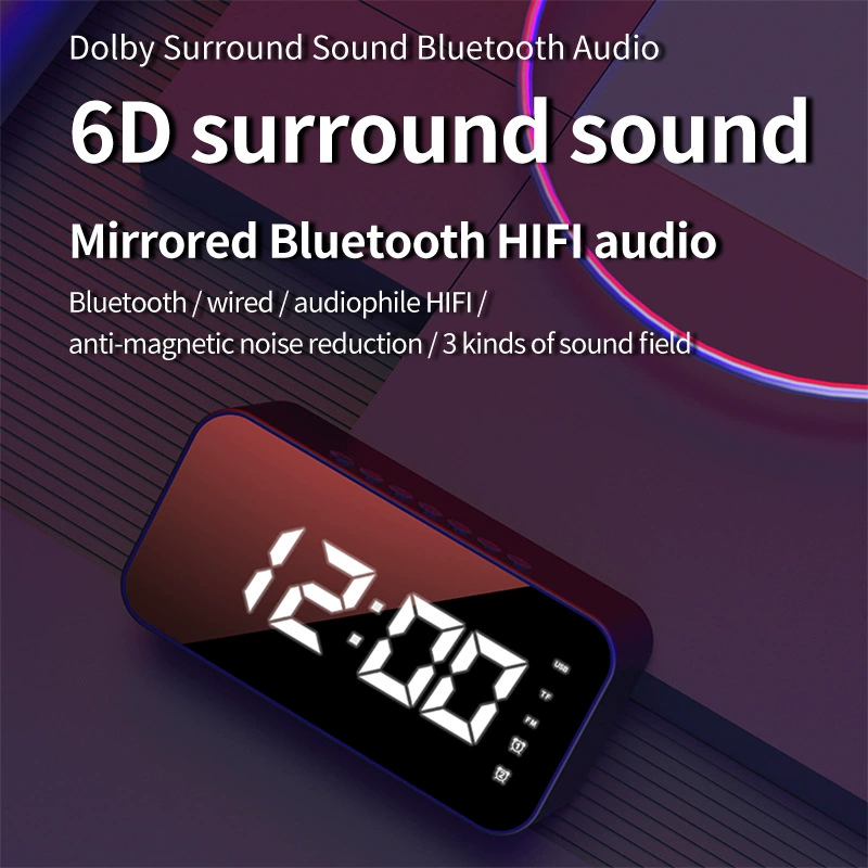 Умный Bluetooth-динамик Домашний будильник Беспроводной небольшой звук для студентов Маленький сабвуфер Super Bass Высокое качество звука