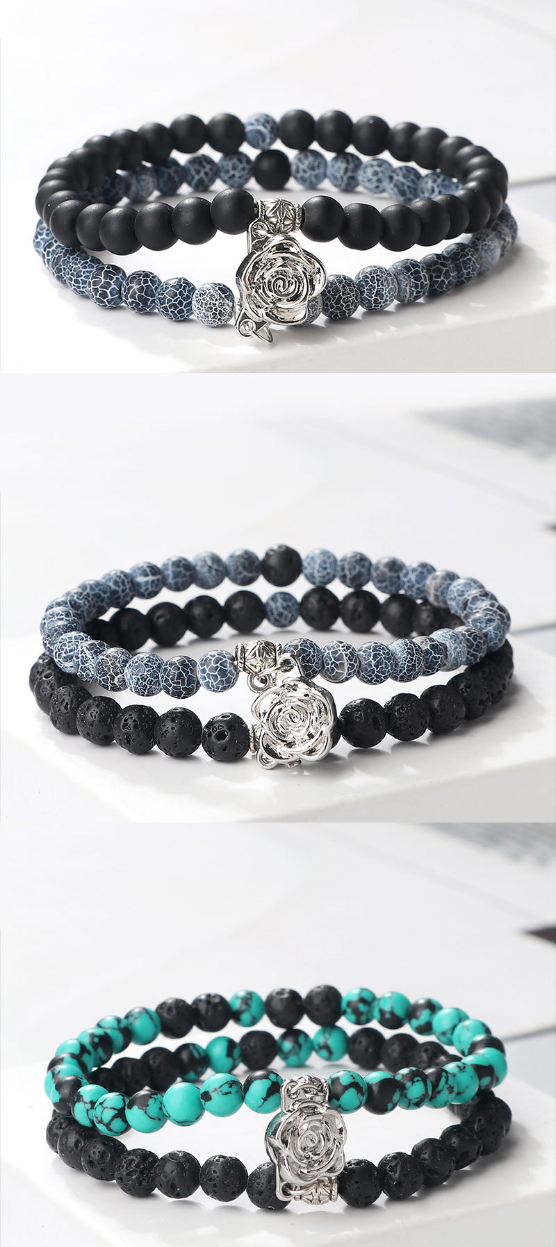 Perlenarmband Mit Magnetverschluss Blumen Schmetterling_voghion.com