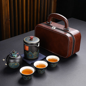 茶具全套快客杯一壶三杯陶瓷户外便携式旅行茶具功夫茶具套装批发