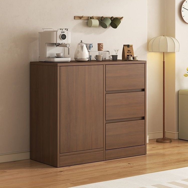 Gabinete de comedor de oficina pequeño armario de té armario de madera armario de viento de crema todo en un armario de almacenamiento de almacenamiento de viento de crema mesa de té