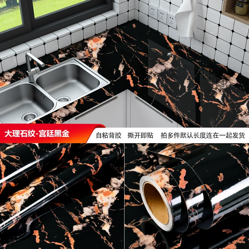 Self-adhesive Marble Vinyl Sticker Roll, Waterproof & Heat‑Resistant, Widths 40–120 cm