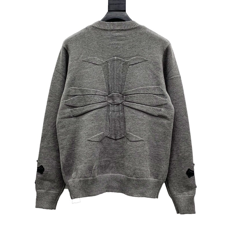 Correct Version of Ch Crowe's New Autumn and Winter Style Cross Jacquard Sweater Round Neck Sweater for Men and Women Drop Shipping Correct Version of Ch Crowe's New Autumn and Winter Style Cross Jacquard Sweater Round Neck Sweater for Men and Women Drop Shipping