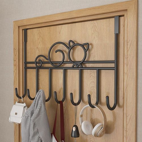 Hook behind door, clothes hanger, bathroom entrance door, punch-free storage, clothes hanger, wrought iron bold wall-mounted coat hook