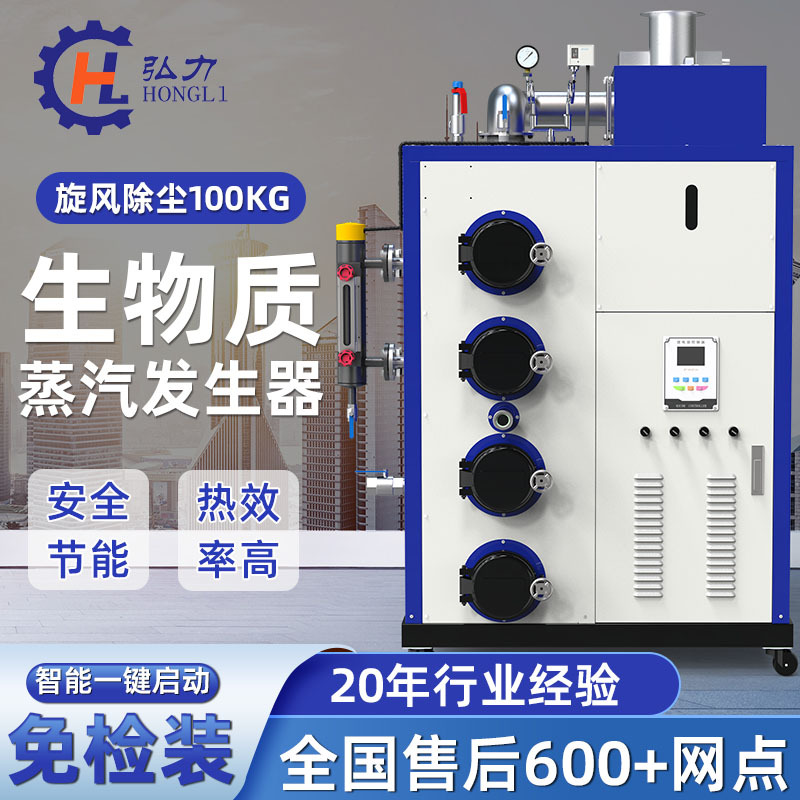 弘力定制商用全自动锅炉100KG立式生物质蒸汽发生器 安全节能锅炉