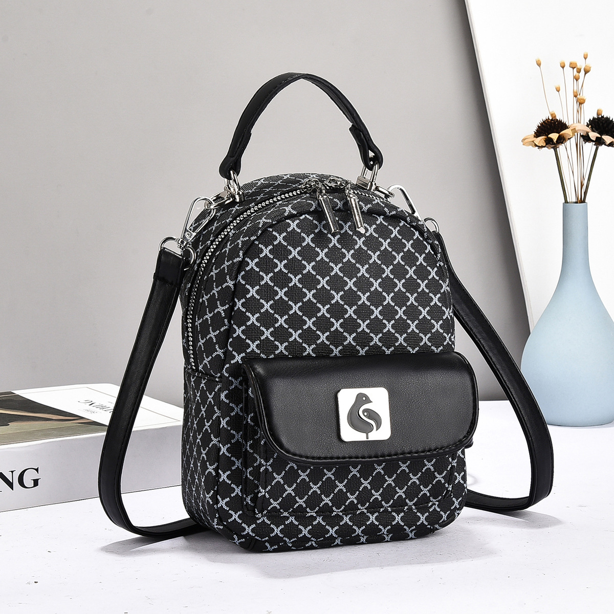 Mochila de mujer cuadrada, mochila de moda casual, mochila práctica, bolsas transfronterizas
