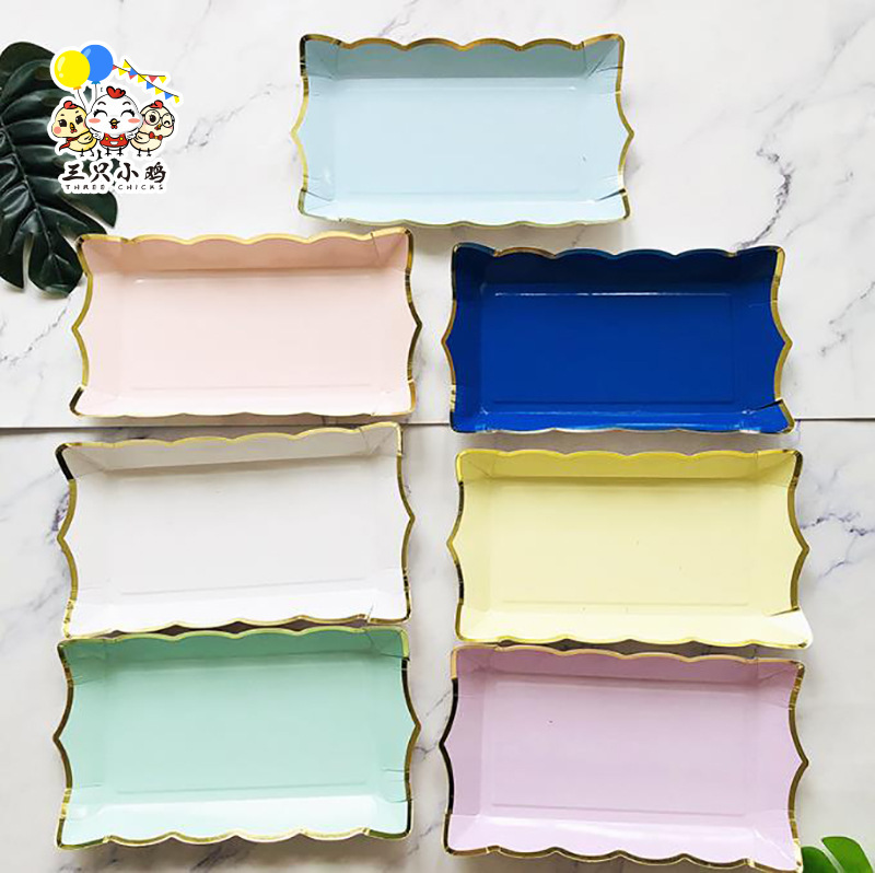 Cross-border Direct Supply Rectangular Paper Plate Disposable Fruit Plate Cake Plate Barbecue Plate Picnic Plate Party Plate Cross-border Direct Supply Rectangular Paper Plate Disposable Fruit Plate Cake Plate Barbecue Plate Picnic Plate Party Plate