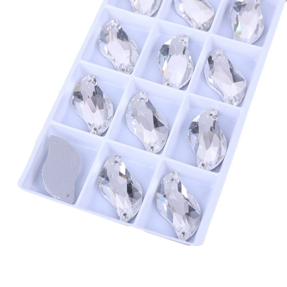 Клавиша S-образная стекло ручной шов Diamond двойное отверстие длинная кристальная пряжка белый AB бриллиант украшения diy