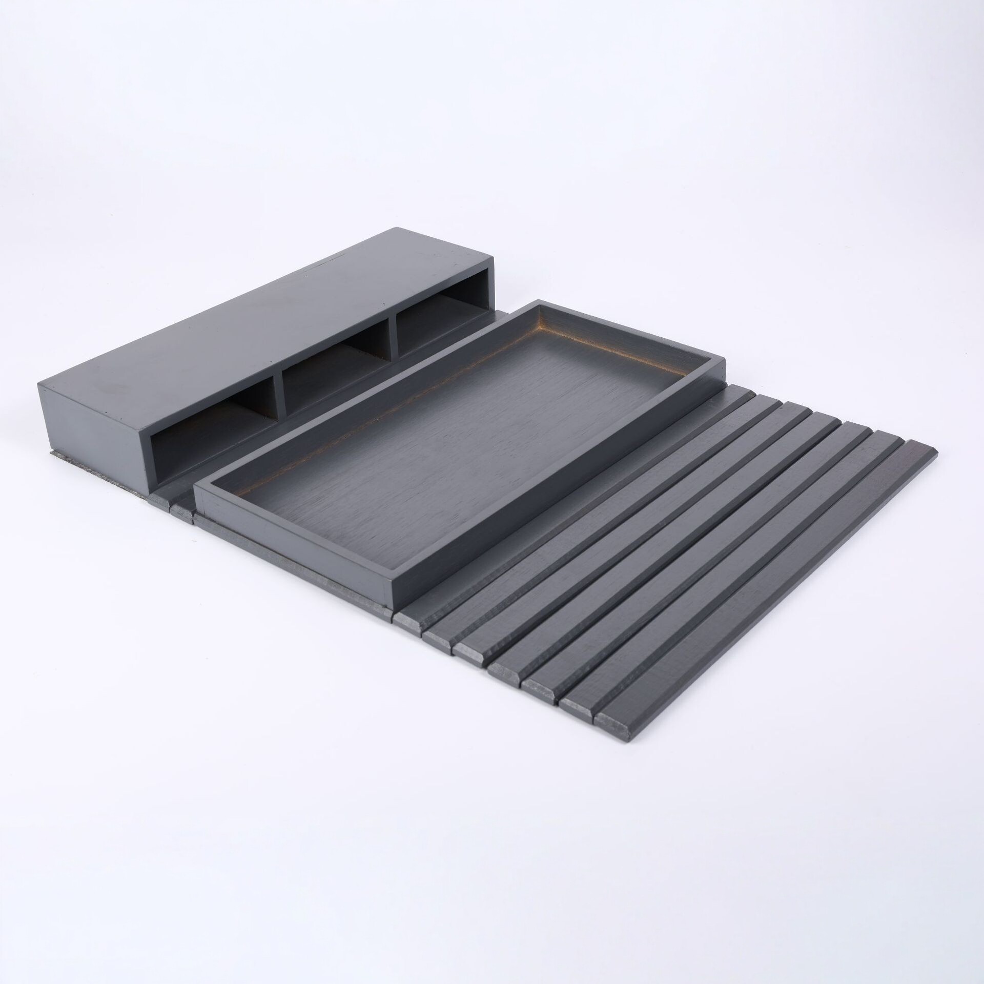 Transfronterizos para sofá de bambú y madera reposabrazos bandeja plegable perezoso con ranura lateral reposabrazos sofá bandeja de almacenamiento de artículos diversos