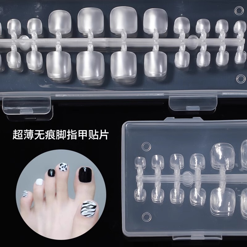 Manicure Foot Nail Nail Nail Nail Nail Nail Shapes Full Sticking High Transparent Toe Patch No Grinding Ultra-thin Scrub Nail Shops Special