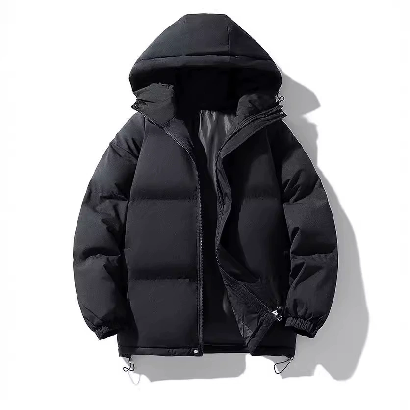 Demi‑season down jacket, Korean style, thicker padded hoodie, M–XXXXL