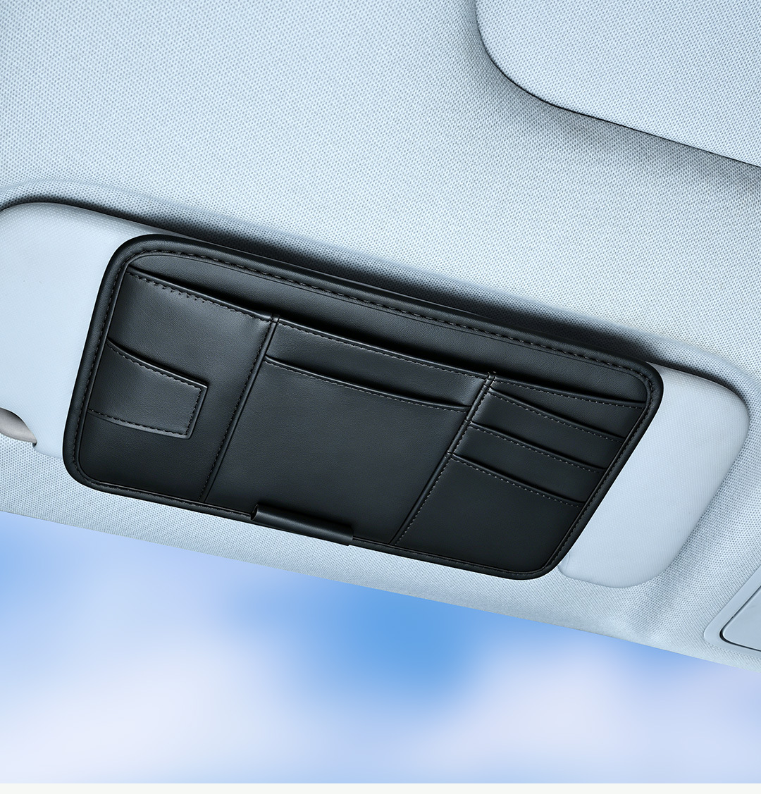 Car Sun Visor Storage Multifunctional In-Car Glasses Holder Card Storage Bag Card Holder Ticket Document Holder
