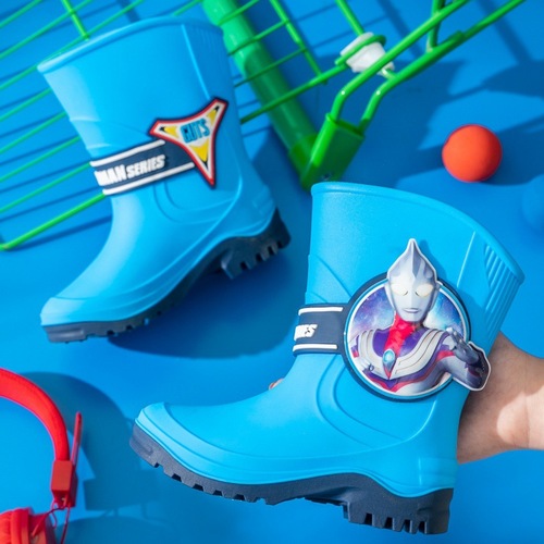 New summer Ultraman Gao Tongyu rain boots Tiga Zeta cartoon waterproof shoes for medium and large children and boys slip-on shoes