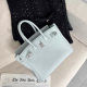 Raglan Platinum Bag Silver Buckle Genuine Leather Handbag Large Capacity Kelly Bag Women's 2025 New Fashionable Shoulder Bag
