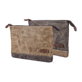 批发定 制油蜡湿蜡帆布复古工具包配件收纳袋文件袋电工理发