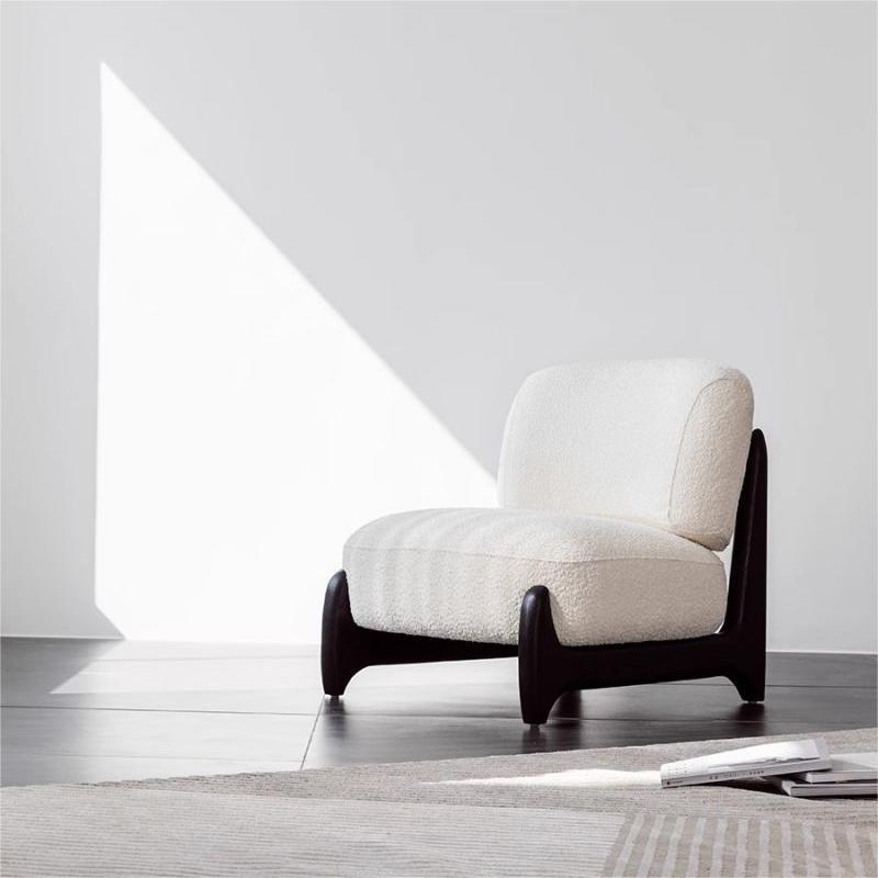 Nordico silla de trineo de viento tranquilo encantadora red con un solo suelo perezoso sofá de madera maciza moderna y simple