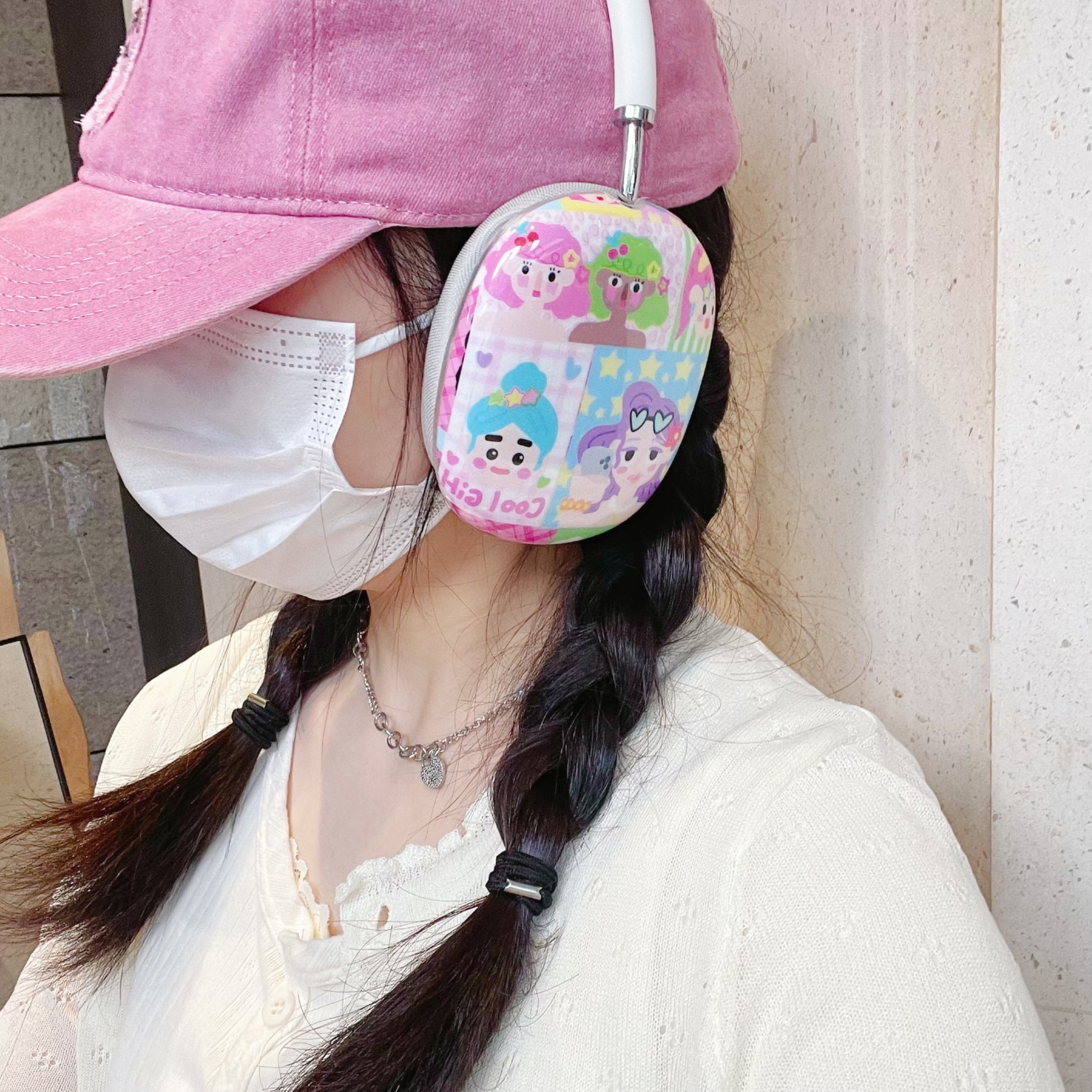 Ins Cherry Bear airpods Max Protective Case for Headset Ear Cap Ear Mover Earphone Case IMD_voghion.com