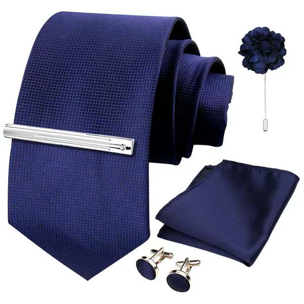 Men's Business Formal Tie 5-Piece Set Groom and Groomsman Dress Accessories High-Density Jacquard Tie Factory Ready Stock