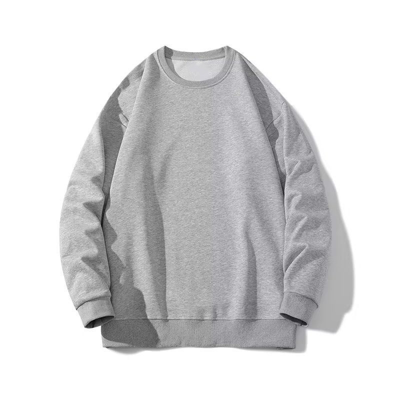Camiseta de moda callejera americana suelta gris pálido chaqueta con capuzas camiseta de manga larga para hombres y mujeres otoño y invierno pareja ropa de moda